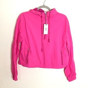 NWT TASC Windbreaker Element 1/2 Zip Hooded Anorak Jacket Ultra Pink XS